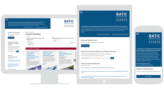 Build America Transportation Investment Center (BATIC) Institute: An AASHTO Center for Excellence